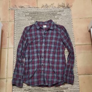 Jcrew Plaid Button-Up Flannel Shirt Small